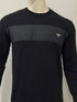 PRADA BLACK TERRY SWEATSHIRT WITH NYLON CHEST PANEL
